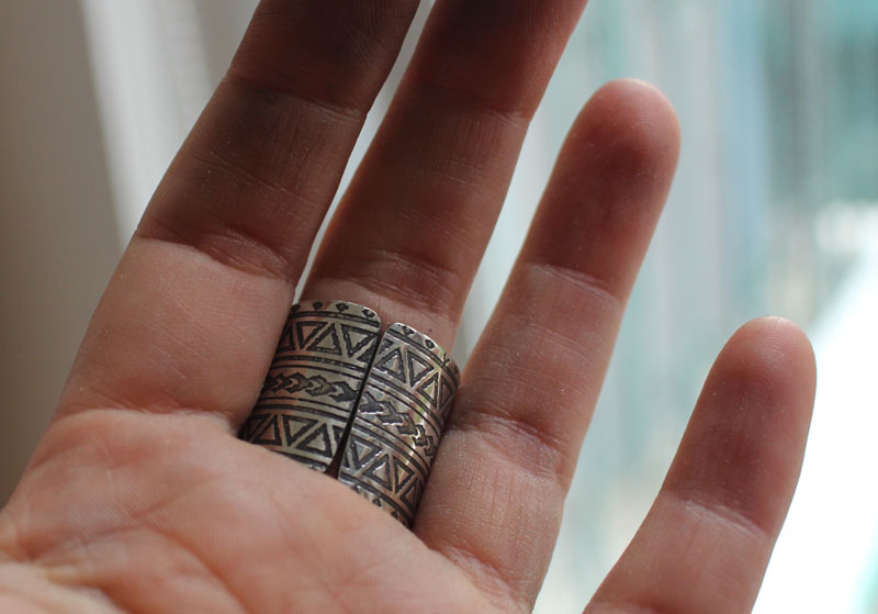 Totem, bague tikki polynésien en argent