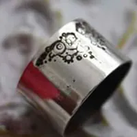 Uchronie, bague steampunk rétro futuriste en argent
