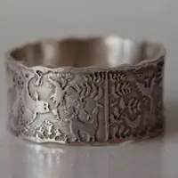 Un monde imaginaire, bague ethnique otomi du Mexique en argent