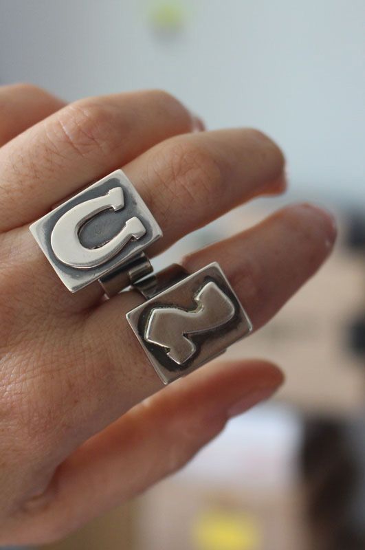 U2, bague logo de l’album Achtung Baby en argent
