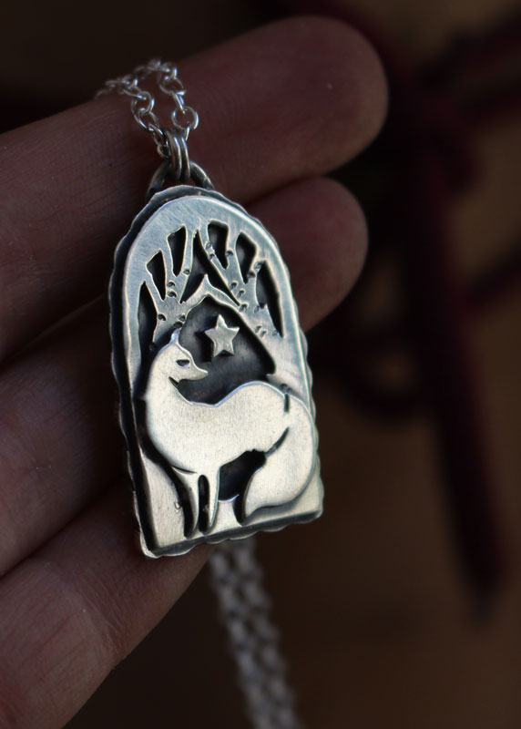 Une étoile veille sur toi, collier renard et étoile en argent