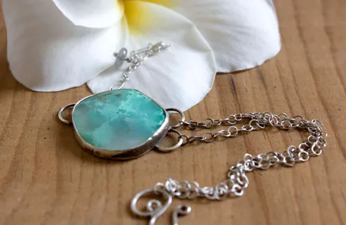 Vaidurya, bracelet paradis tropical en argent, labradorite et chrysoprase