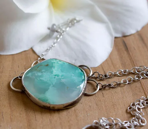 Vaidurya, bracelet paradis tropical en argent, labradorite et chrysoprase