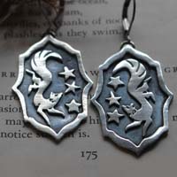 Vulpecula, boucles d’oreilles renard nocturne en argent