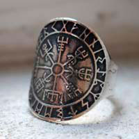 Vegvisir, bague viking en argent