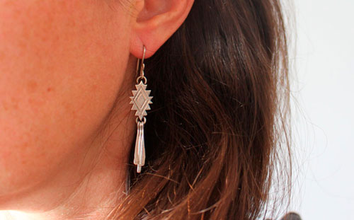 Vision, boucles d’oreilles diamant mexicain en argent