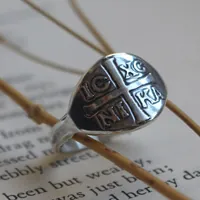 XC IC NIKA, bague chrétienne en argent