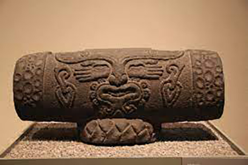 Xochipilli, collier tambour aztèque en argent