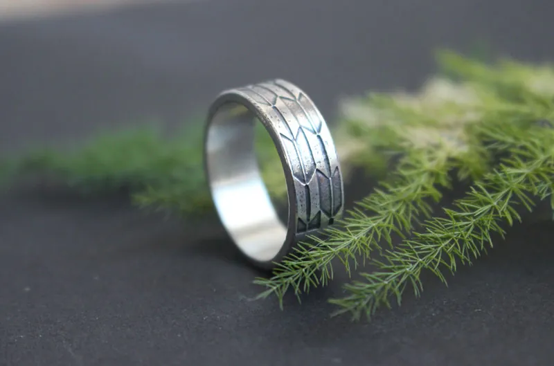 Yagasuri, bague flèche japonaise en argent
