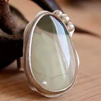 Yanagi, bague mare méditative en argent et jaspe Willow Creek
