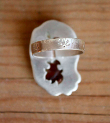 Yanagi, bague mare méditative en argent et jaspe Willow Creek