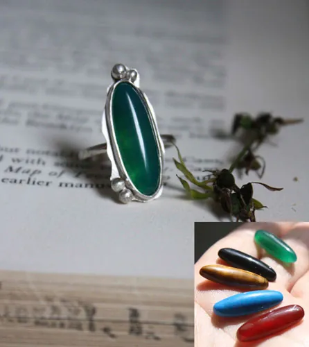 Zéphyrine, bague pierre au choix en argent avec onyx, œil de tigre, howlite, agate rouge ou agate verte
