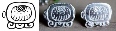 Boucle d’oreilles puce du calendrier maya Tzolkin