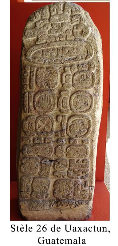 stèle de Uaxactum Guatemala