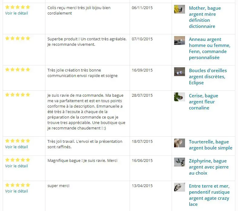 Commentaires acheteurs alm