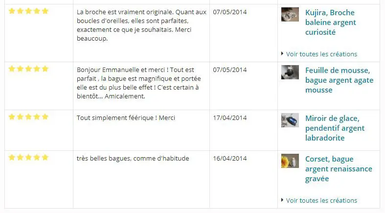 Commentaires clients Emmanuelle Guyon