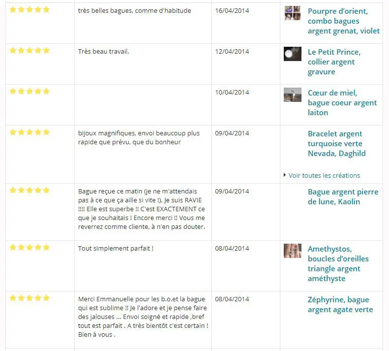 Commentaires clients alm