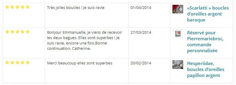 Commentaires client Emmanuelle Guyon