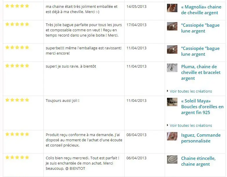 Commentaires clients alm