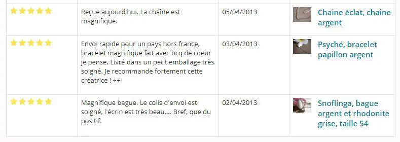 Commentaires clients Emmanuelle Guyon
