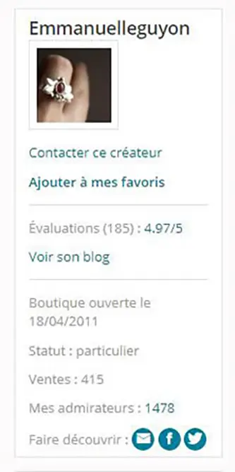 Résumé de nos ventes de bijoux sur alm