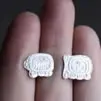 Boucles d’oreilles puces avec deux dates différentes du calendrier Tzolkin