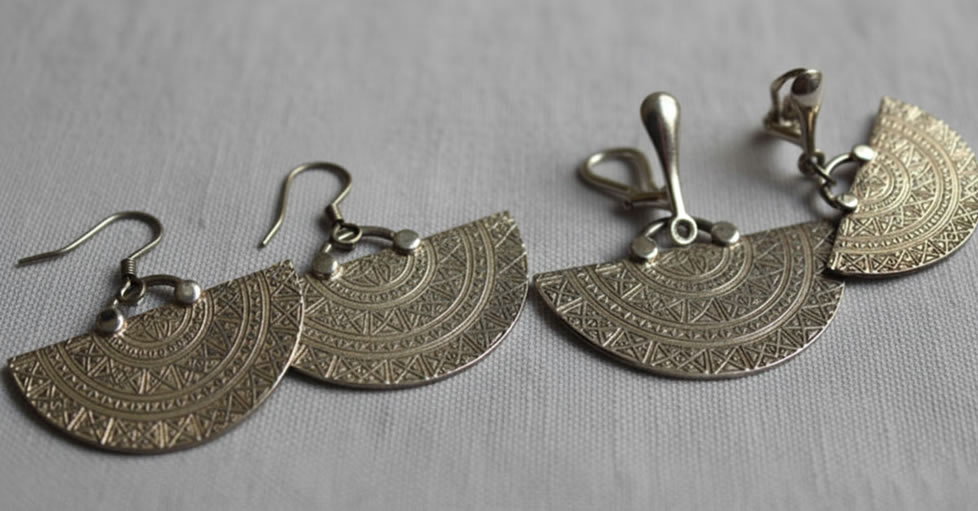 attaches de boucles d'oreilles pour oreilles non-percées en argent de qualité