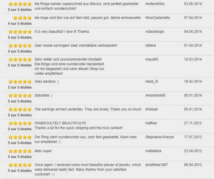 Commentaires Dawanda