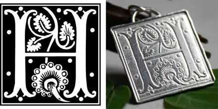 Pendentif lettrine en enluminure médiévale