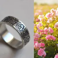 Bague et fleur de rose