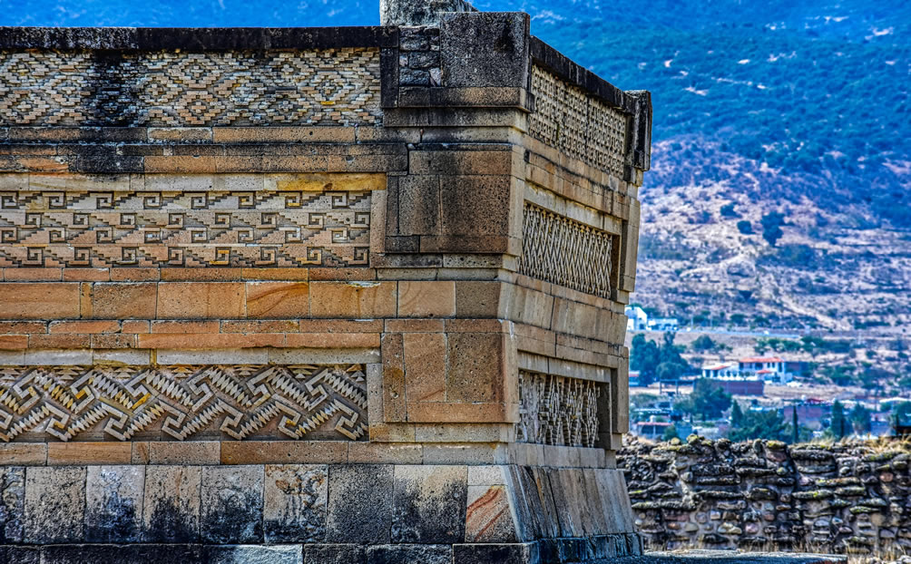 Grecques du palais du prêtre de Mitla, Oaxaca, Mexique