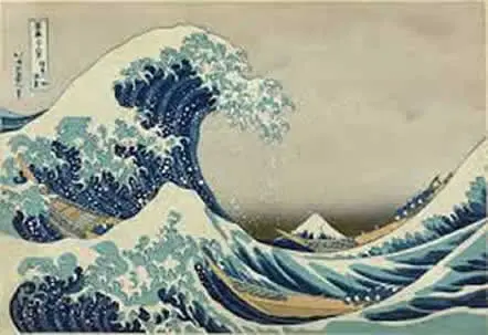 La grande vague de Kanagawa de l’ukiyo-e, Hokusai