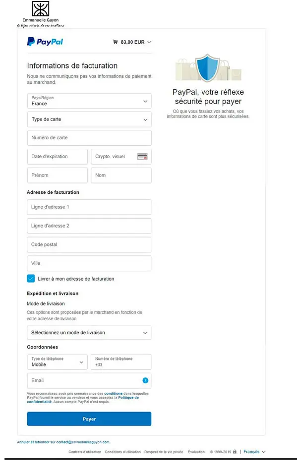 Payer via Paypal sans ouvrir de compte
