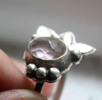 Bague avec quartz rose
