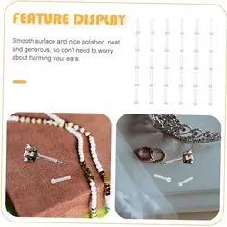 Canule auriculaire manchons de boucle d’oreille en silicone, boucles d’oreilles en plastique pour oreilles sensibles, manchons de boucle d’oreille, porte-écrou boucles