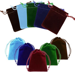 sacs à bijoux en velours coloré, sac à cordon réutilisable, sac à bijoux